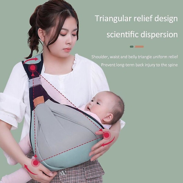 Grøn 1 stk Babyslynge Ergonomisk sikker og sikker M-stilling Komfortabel bæresele -HG Green