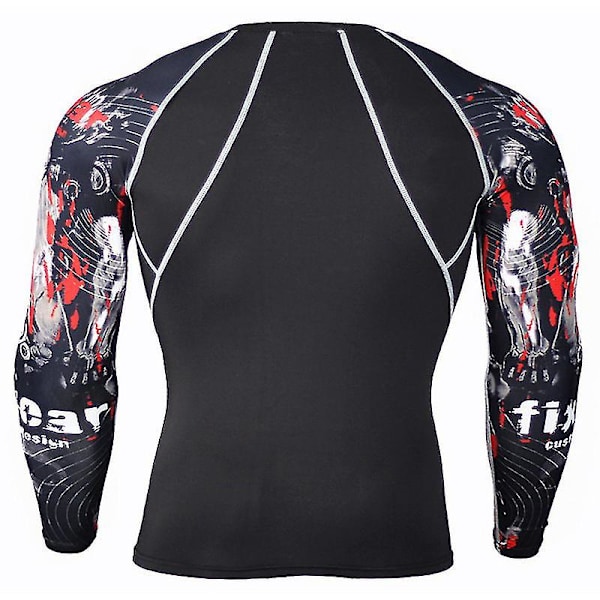 Herre Compression Base Layer Topper Sport Gym Muscle T-skjorte 4 M