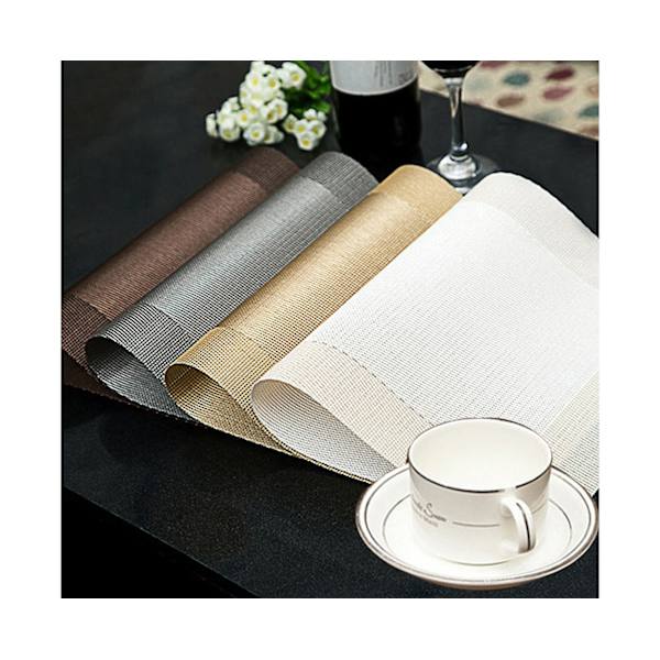 Rektangulär PVC värmebeständig halkfri bordsmatta bordsunderlägg koppunderlägg dekor-Golden unique value