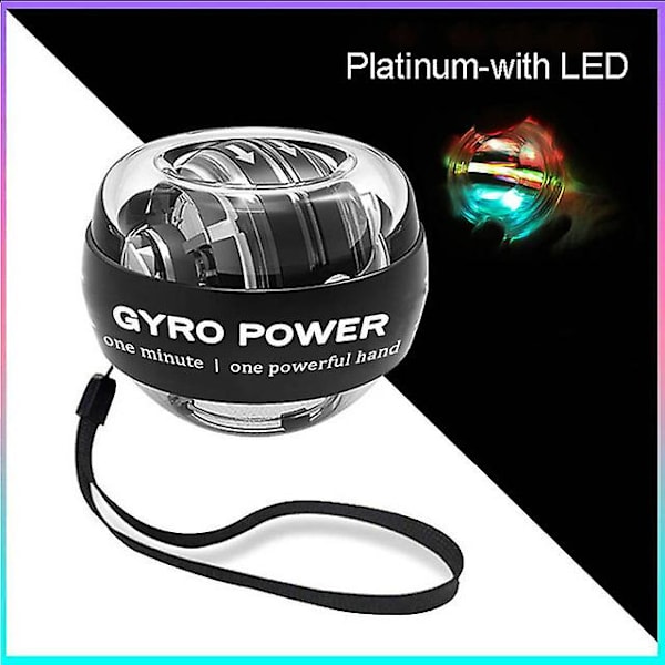LED-käyttöinen rannevoimapallo, itse käynnistyvä Powerball laskurilla, käden lihasvoiman harjoitteluväline, vahvistin platinum-with led