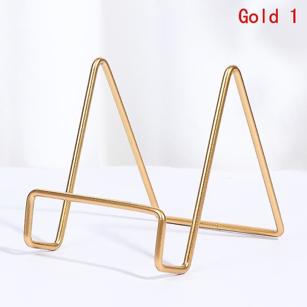 Jernkunst Display Stativ Tallerkenstativ Plade Skål Billedramme Bog Holder Hjem Dekoration Gold 1 L