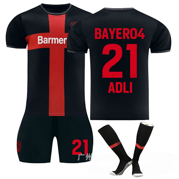 2425 Leverkusen hjemmebane trøye Adley fotballuniform B 20(110-120cm)