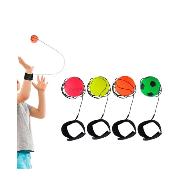 Håndledsreturbolde til børn - 4 stk Elastiske sportsbolde