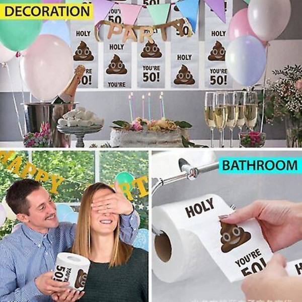 Hauska wc-paperirullan syntymäpäiväkoriste Syntymäpäivälahjat Sopii naisille ja miehille Lahja 80th Birthday