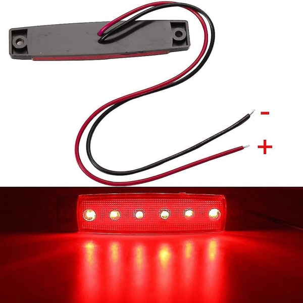 10 st 12V Vattentäta Marinbåtskajaker LED-lampor Båtdäck Kollisionsskyddsljus Båtsnavigering Indikator för Före och Akter Red