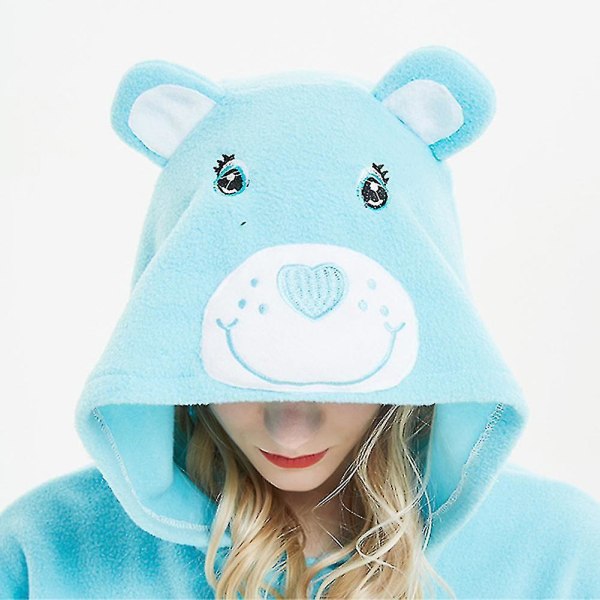 Unisex Voksen Dyre Onesie Plysj Pyjamas Plysj Endelt Cosplay Kostyme Søt Bjørn Blue L