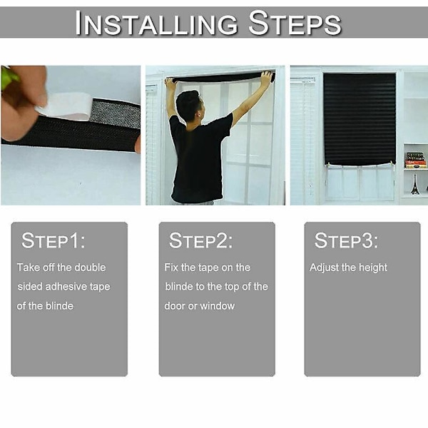 Självhäftande plisségardiner Många storlekar/färger Easy Fit Installation Uterum Red 60*150CM