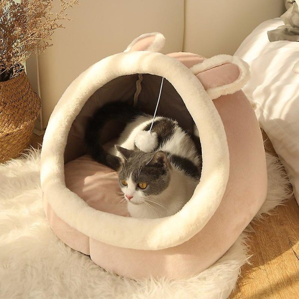 Katteseng Hus Kennel Rede Rundt Kæledyr Sove Hule Killinger Senge Kæledyr Kurv Hyggelig Killinger Lounger Pude Kat Hustelt Hundehus D S (31X30X28cm)