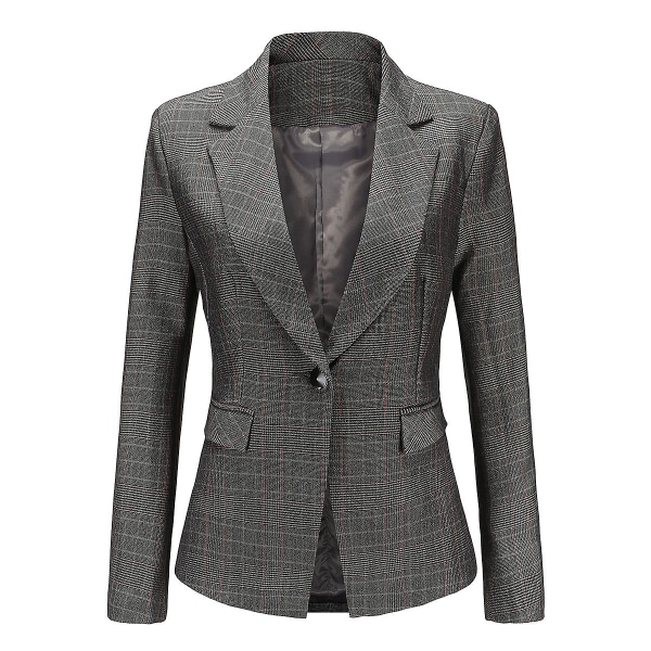 Yynuda Kvinders 2-delt Line Slim Fit Business Suit Grey 2XL