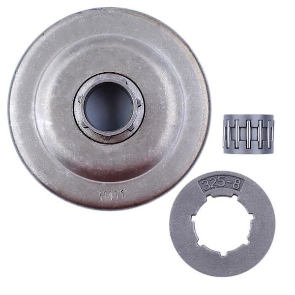 0,325" stigning 8 tenner Clutch trommel tannhjul Felg nållager kompatibel med Husqvarna 55 51 50 154 254 Motorsag Ny