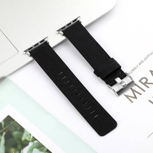 Sort Canvas Urremærke til Apple Watch IWatch 1/2/3/4