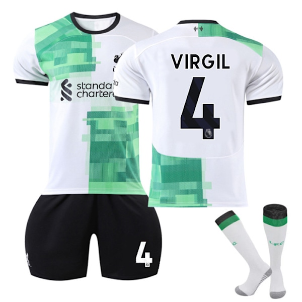 2324 Liverpool grön bortaställ VIRGIL Fotbollströja A 22(120-130cm)