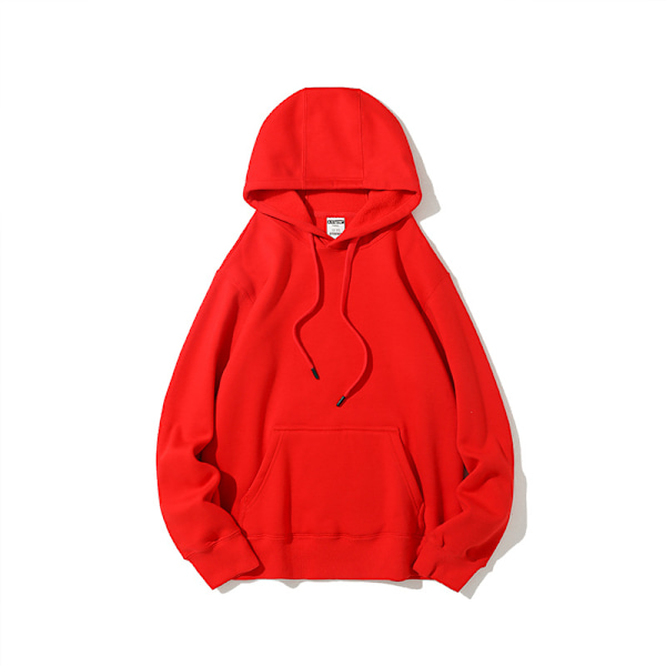 Höst och vinter stil fleece casual långärmad huvtröja red XXXL