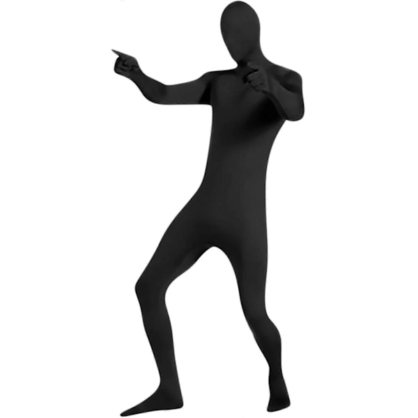 Herr Dam Zentai Dräkt Åtsittande Jumpsuit Enfärgad Dansdräkt Scenföreställningsdräkt Black S