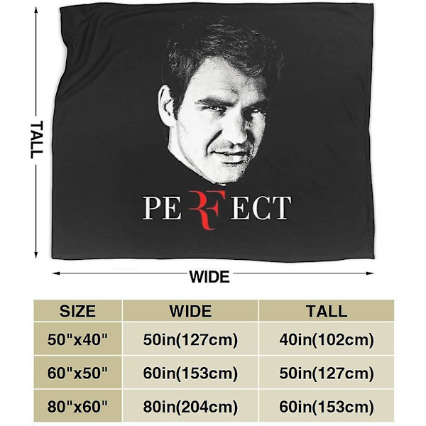 Roger Federer Super Soft Fluffy Micro Fleece flanell filt soffa -y454 -ES 80x60in 200x150cm