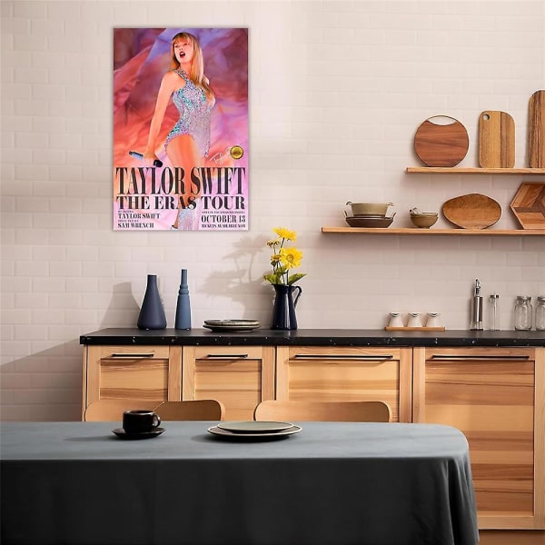 Taylor Swift plakat The Eras Tour Vægkunst 13. oktober Verdensturné Filmplakater Vægdekorationer Uindrammede fans Gaver -ES 40*60cm