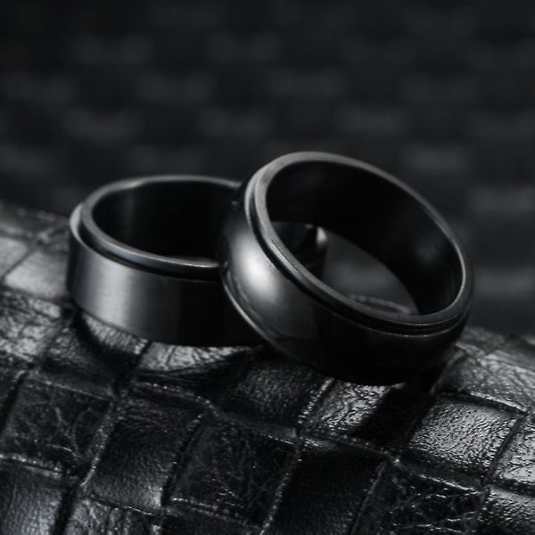 Turning Fidget Ring Anti Angst Finger Dekor Leketøy Titan Stål Punk Finger Smykker Brushed Turning Ring 8