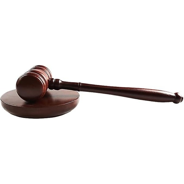 Tregaffel og lydblokksett i tre - Tregaffel og rund hammerlydblokk, perfekt kompatibel med dommer, advokat, auksjonssalg 1