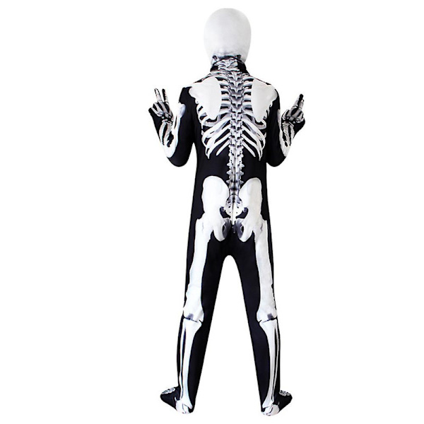 Halloween-kostym för barn och tonåringar, skelett-jumpsuit, 3-15 år, festkläder, utklädningskläder, present 3-4 Years