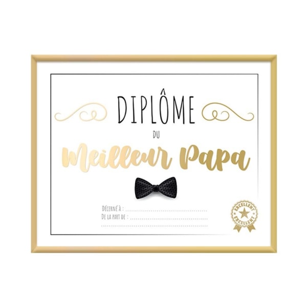 BÄSTA PAPPA DIPLOMA RAM 20,5X25,5CM Vit