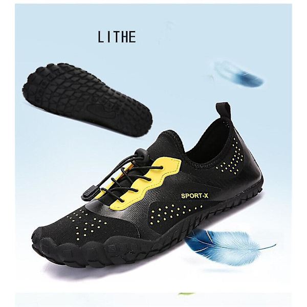 SnabbTorkande Barfota Skor för Kvinnor och Män - Strand, Simning, Vattenskor, Halksäkra, Yoga, Vandring, Surf, Aqua Skor, Unisex 1817 1817 Black EU46