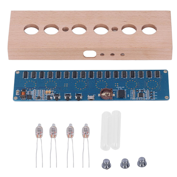 DIY IN14 Gløderør Ur Kit Bøg Træ Skal Modul Lamper Samling USB 5V Interface