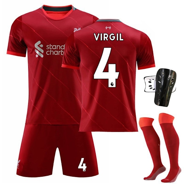 2122 Liverpool hjemme VIRGIL fodboldtrøjesæt B 16(90-100cm)