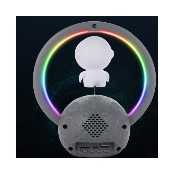 Magneettinen levitoiva Bluetooth kaiutin RGB-valolla - Astronaut, hopea
