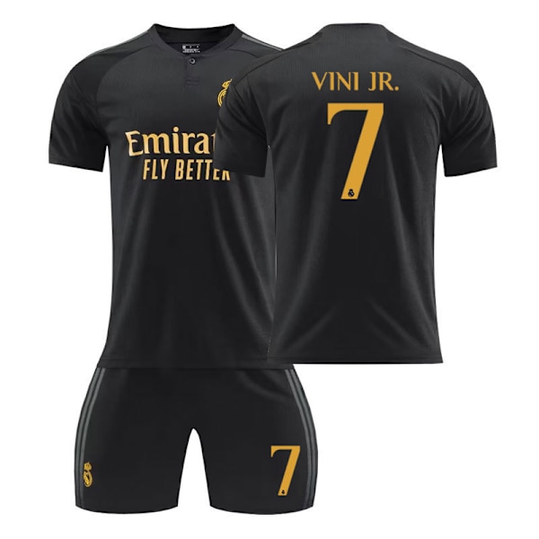 2324 Real Madrid Second Away Jersey Short Sleeve Football Jersey Set-Vinicius XL(180-185cm)