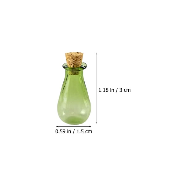7 kpl Mini Toivepullot Lasinen Säilytyspullo DIY Ajelehtivapullot Ripustimet Assorted Color 3x1.5cm