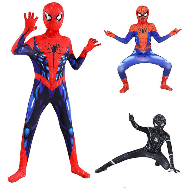 3-9 år Barn Gutter Jenter Spiderman Fancy Dress Superheltkostymer Halloween Cosplay Fest Jumpsuit Antrekk Gaver-B 6-7Years