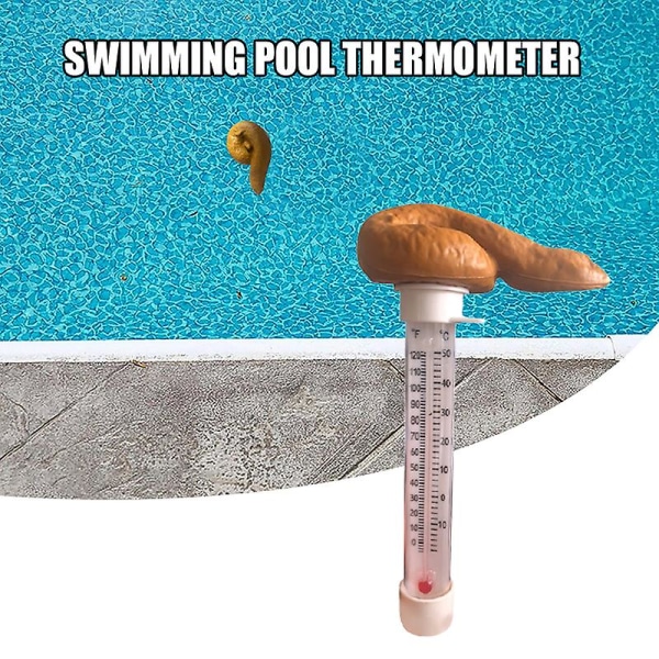 Rolig pooltermometer Flytande bajs Prank Pool och badtunna termometer för spabadkar Nytt