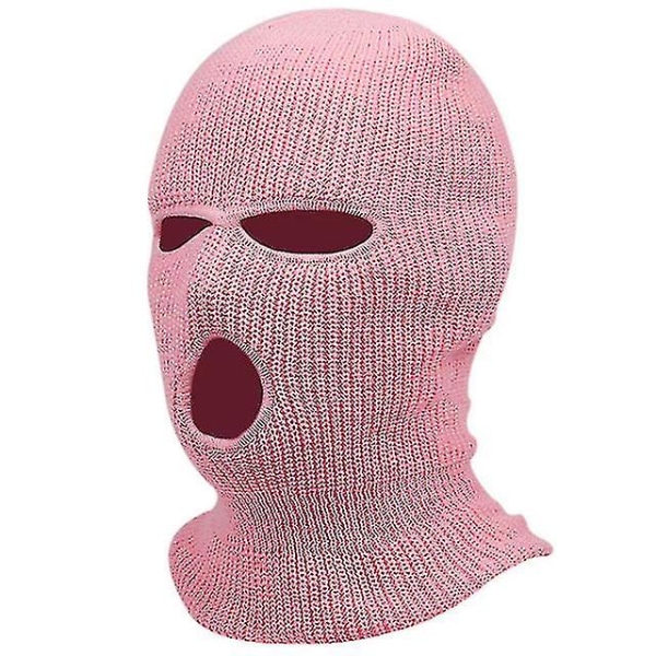 3 Huller Vintervarm Unisex Balaclava Maske Light Pink