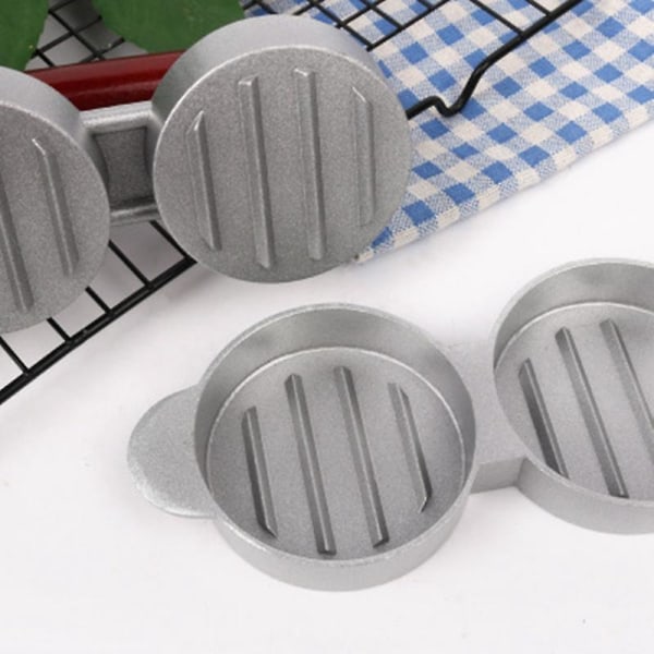 Mini Hamburger Pressar Nonstick 3 Fack Små Biffar Press Trippel Beef Maker Form Machine Kött Kitc silver