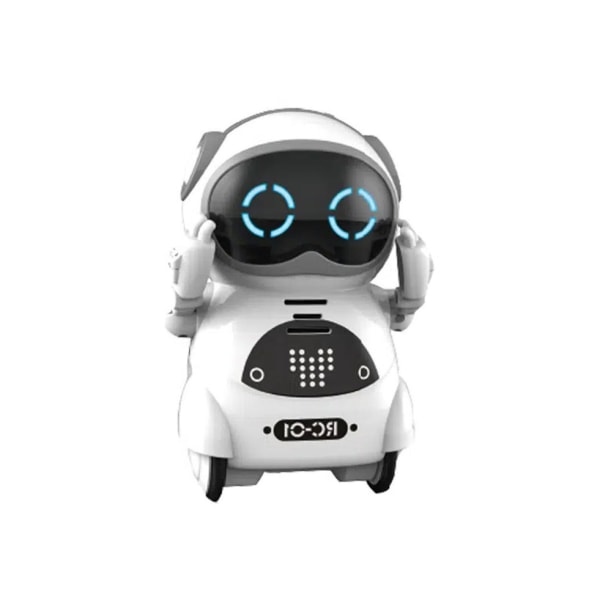 White Pocket RC Robot - puhuminen, interaktiivinen, laulaminen, tanssiminen, tarinankerronta