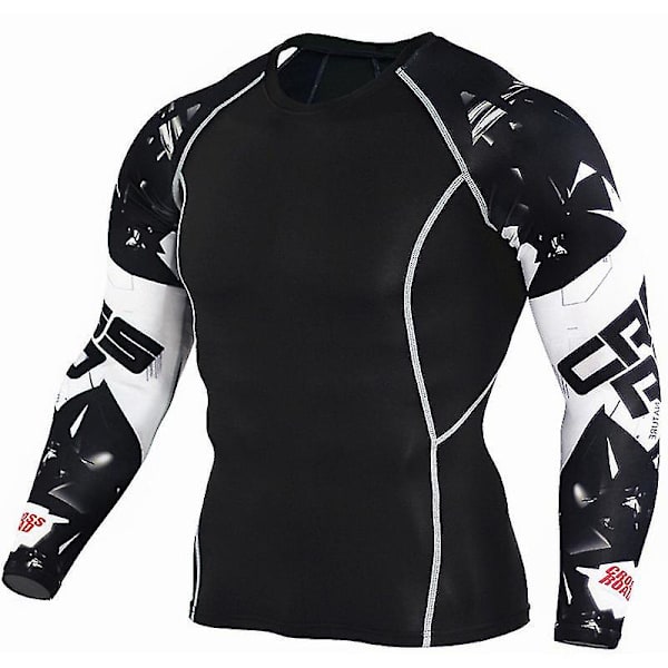 Herre Compression Base Layer Topper Sport Gym Muscle T-skjorte 3 M