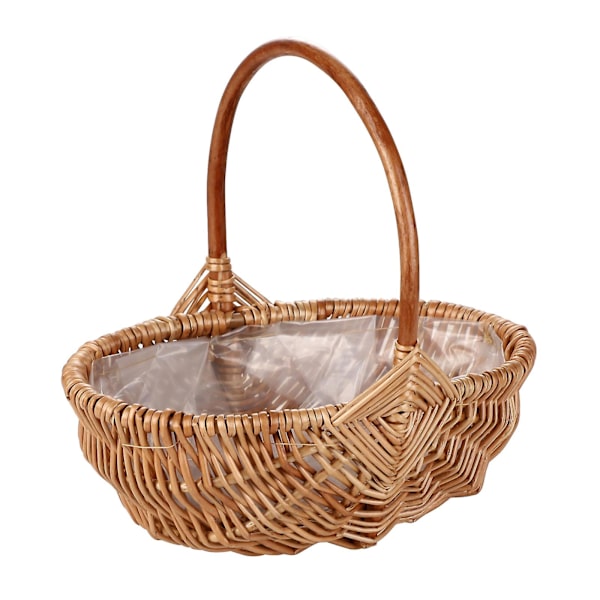 Willow Flower Säilytyskori Korkealaatuinen Kahva Säilytys Beige Käsin kudottu S