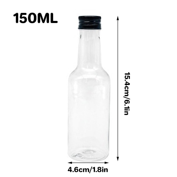 24 STK Små Plastik Vinflaske Drikkevare Juice Beholder Genanvendelig Klar Flaske