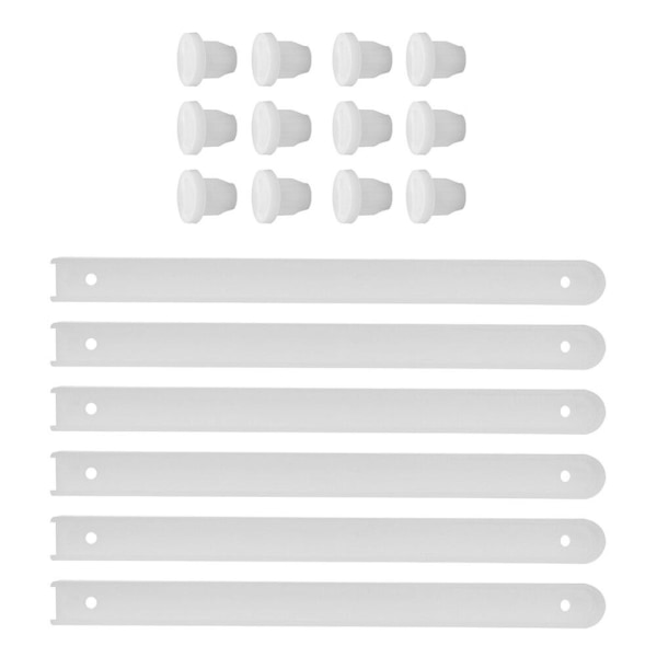 3 sæt Plastskuffeskuffer Skuffeudskiftningsdele Skuffeskinner Skuffeskinneskinner White 0.8X1.5X19.5CM