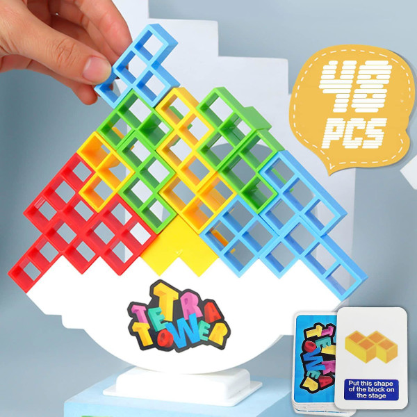 48 kpl Tetra Tower Balance Pinottava Blocks Game -HG