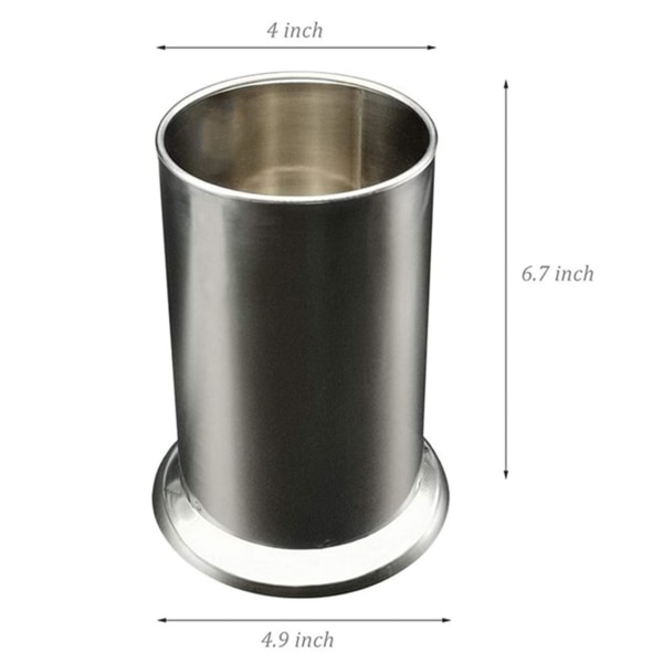 2x Rustfrit Stål Strå Holder, Køkkenbord Strå Dispenser, Bestik Organizer, Skeer Gaffel Chops Silver