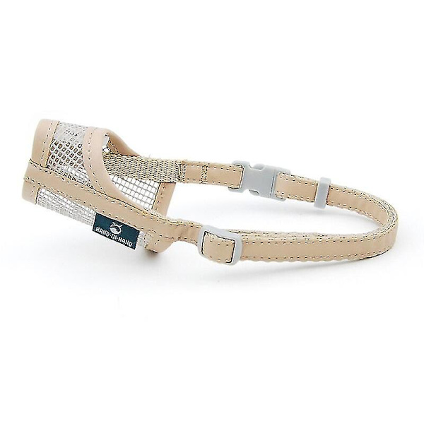 Hundemundkurv til kæledyr - Nyttig hundemundkurv mod bid til små, mellemstore og store hunde - Holdbar mesh, bærbar, multifunktionel hundemundkurv Jd4 Beige S