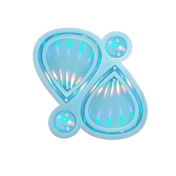 Holografisk lys og skygge epoksyharpiks silikonform gjør-det-selv holografisk ørepynt epoksyharpiks Blue