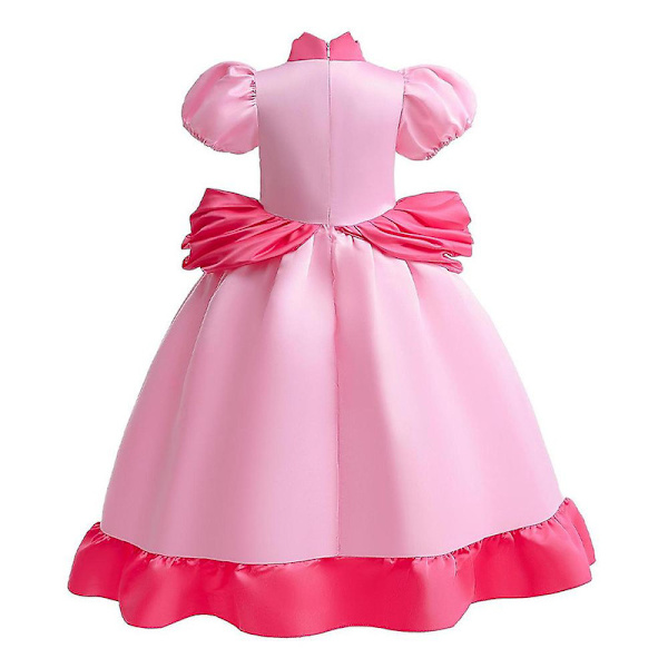 3-9 år Barn Jenter Princess Peach Cosplay Kostymekjole Ballkjole Halloween Cosplay Dress Up Gaver 5-6 Years