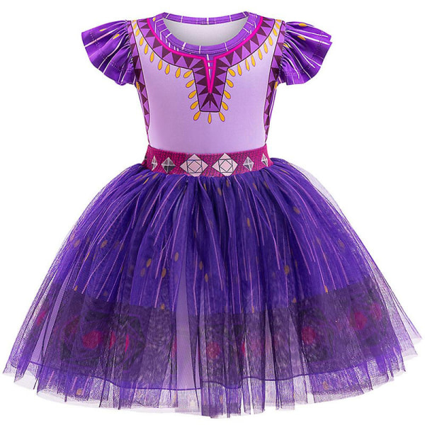 1-9 år Barn Jenter Ønske Asha Ballkjole Kjole Cosplay Festkostyme Fancy Dress Up Dress Up Dress Gifts 8-9Years