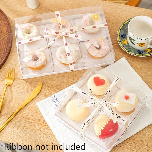 20 STK Små Kage Dessert Emballageæske Transparent Æske Donut Kageæske Mousse Vandbakkelser