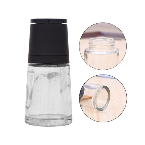 Ufyllt krydderkvern, glassbeholder, keramisk kvern, kvern for salt, pepper, krydder, chili - Ren svart