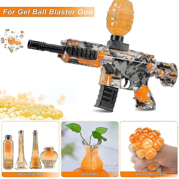 Vannkuleperler Fyll på Ammunisjon Gel Splatter Ball Blaster Kuler Vannkule, oransje Orange 15PACK