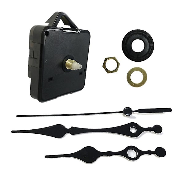 Silent Quartz gör-det-själv-väggklocka Rörelsemekanism Icke-tickande reparationsdelarbytessats, Clock Quar black