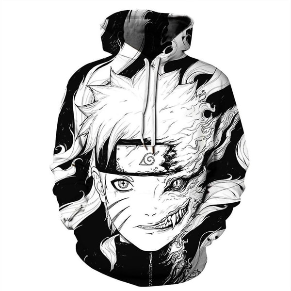 Voksne Uzumaki Naruto 3d Digital Print Anime Hættetrøje Sweatshirt Hættetrøje Toppe Gaver 2XL